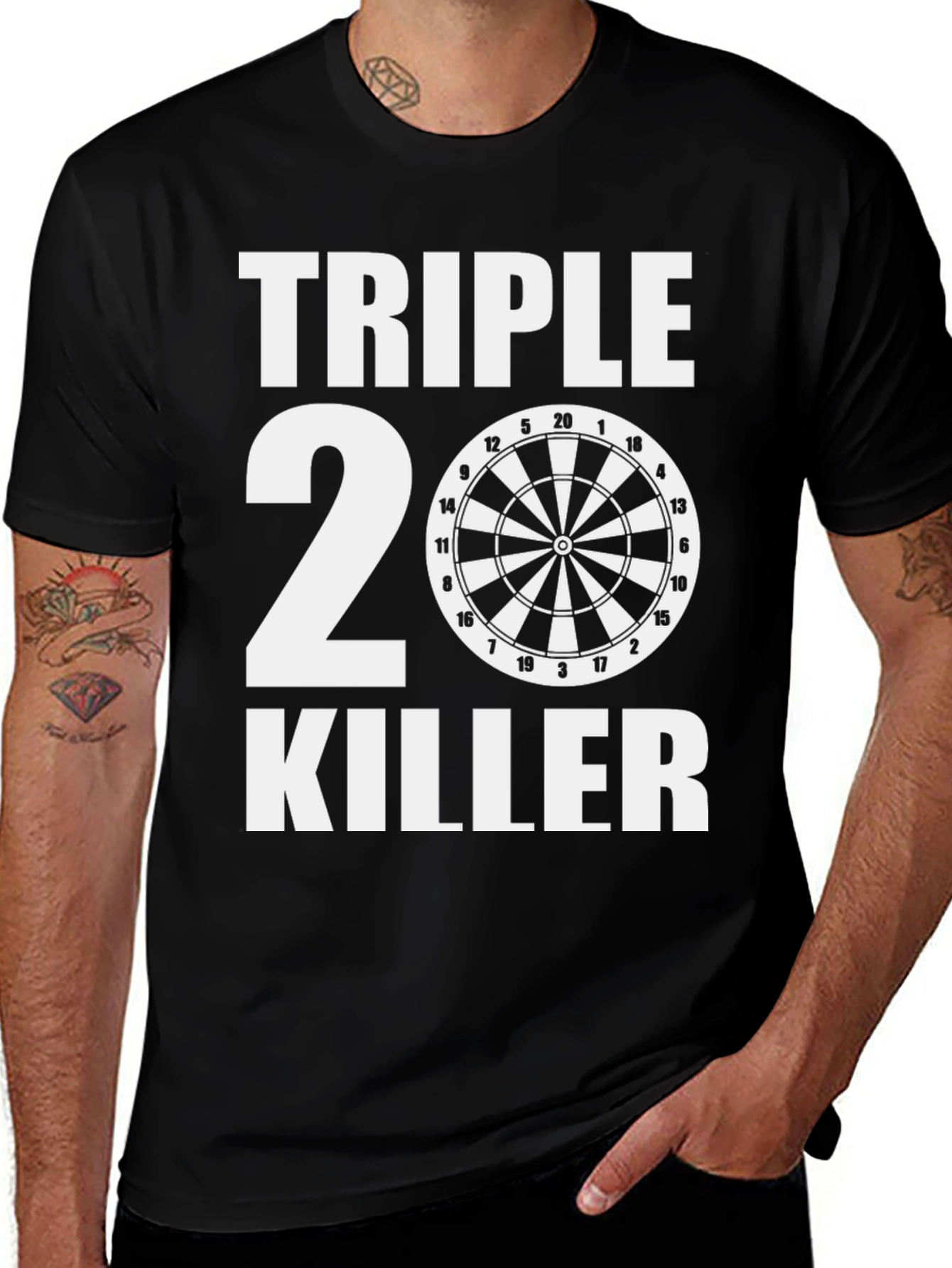 Triple 20 Killer T-Shirt - Dartboard Tee