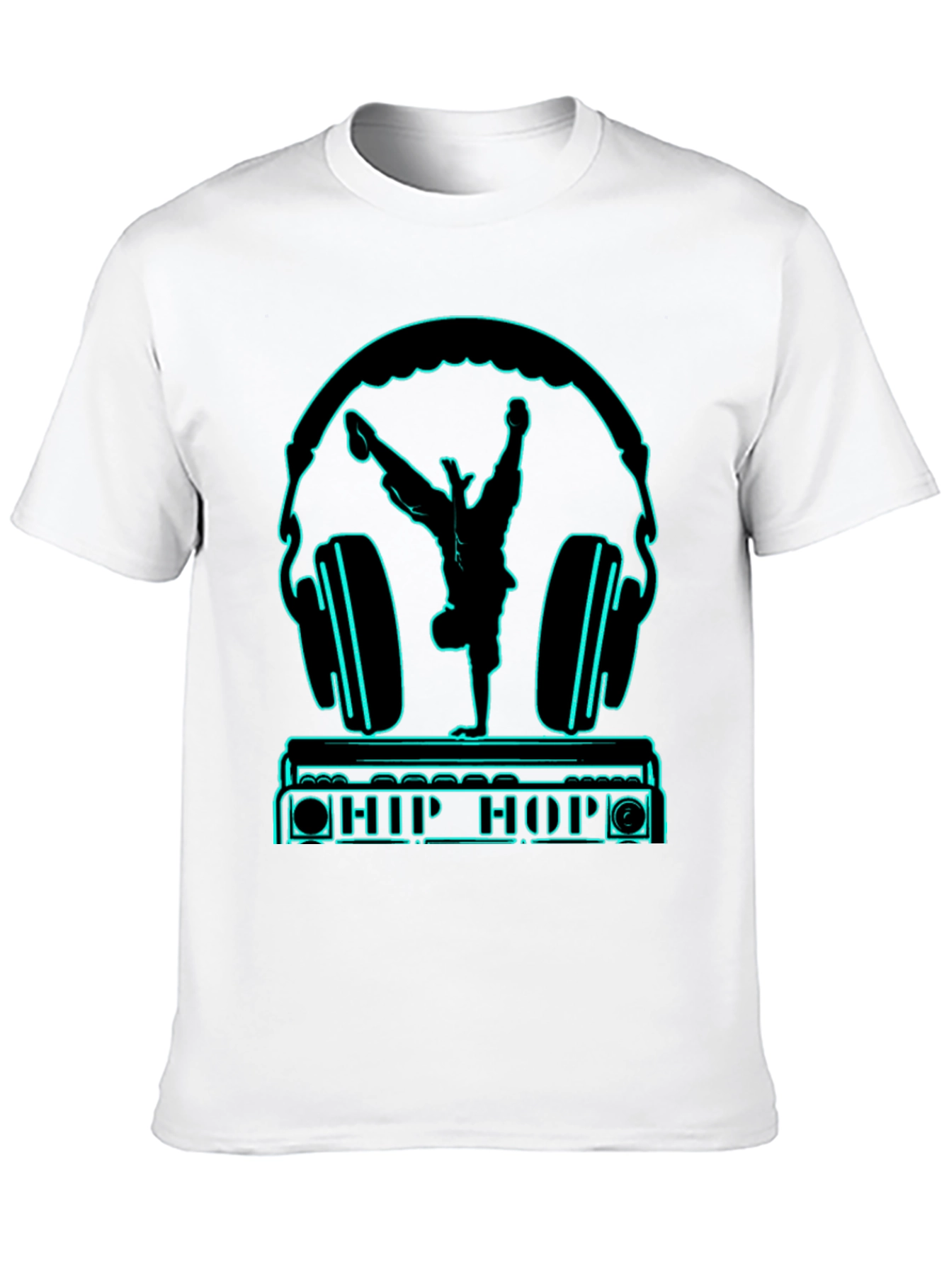 Hip Hop Headphones Graphic Tee - Black