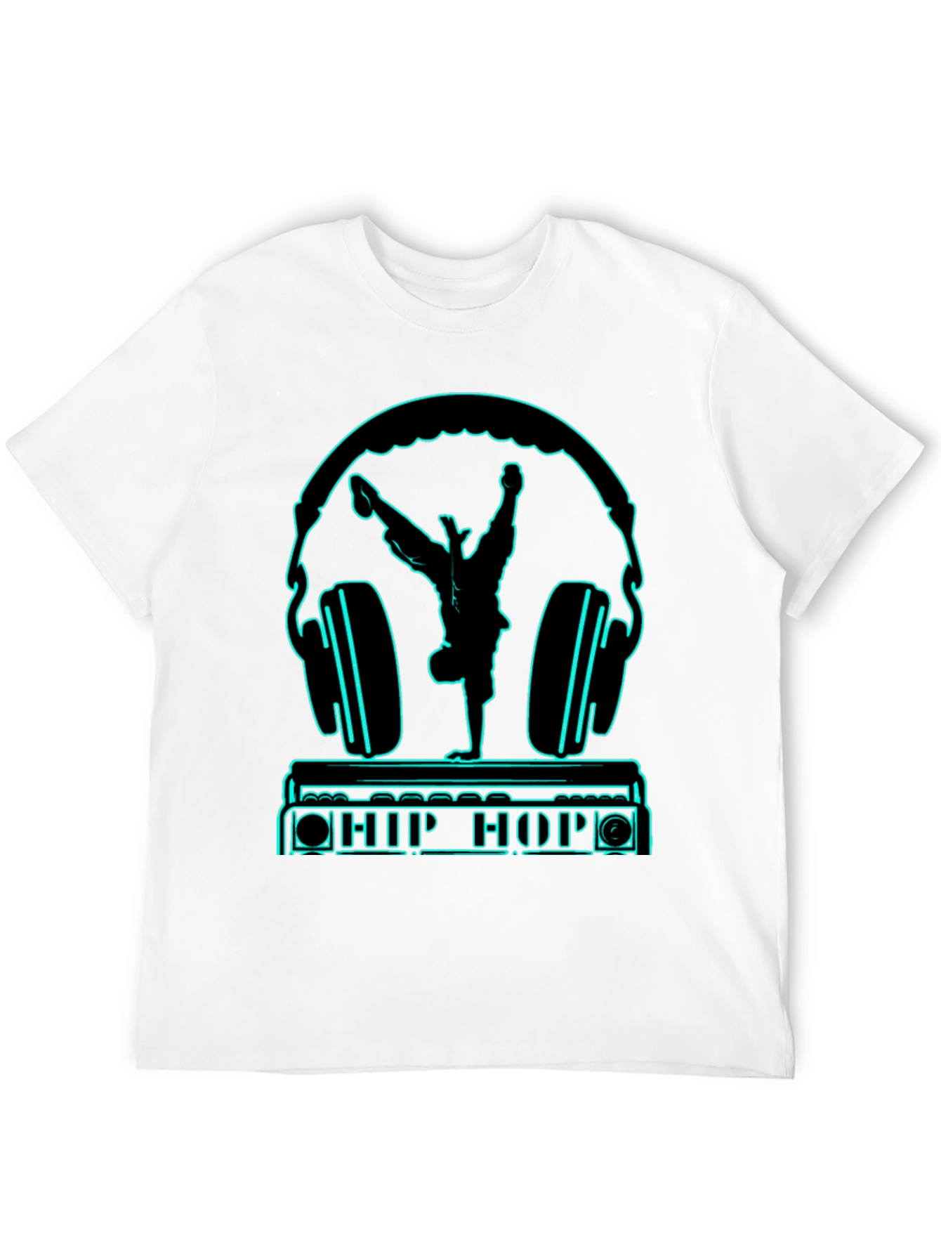 Hip Hop Headphones Graphic Tee - Black