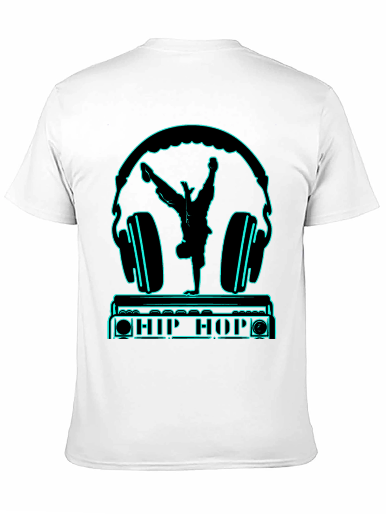 Hip Hop Headphones Graphic Tee - Black