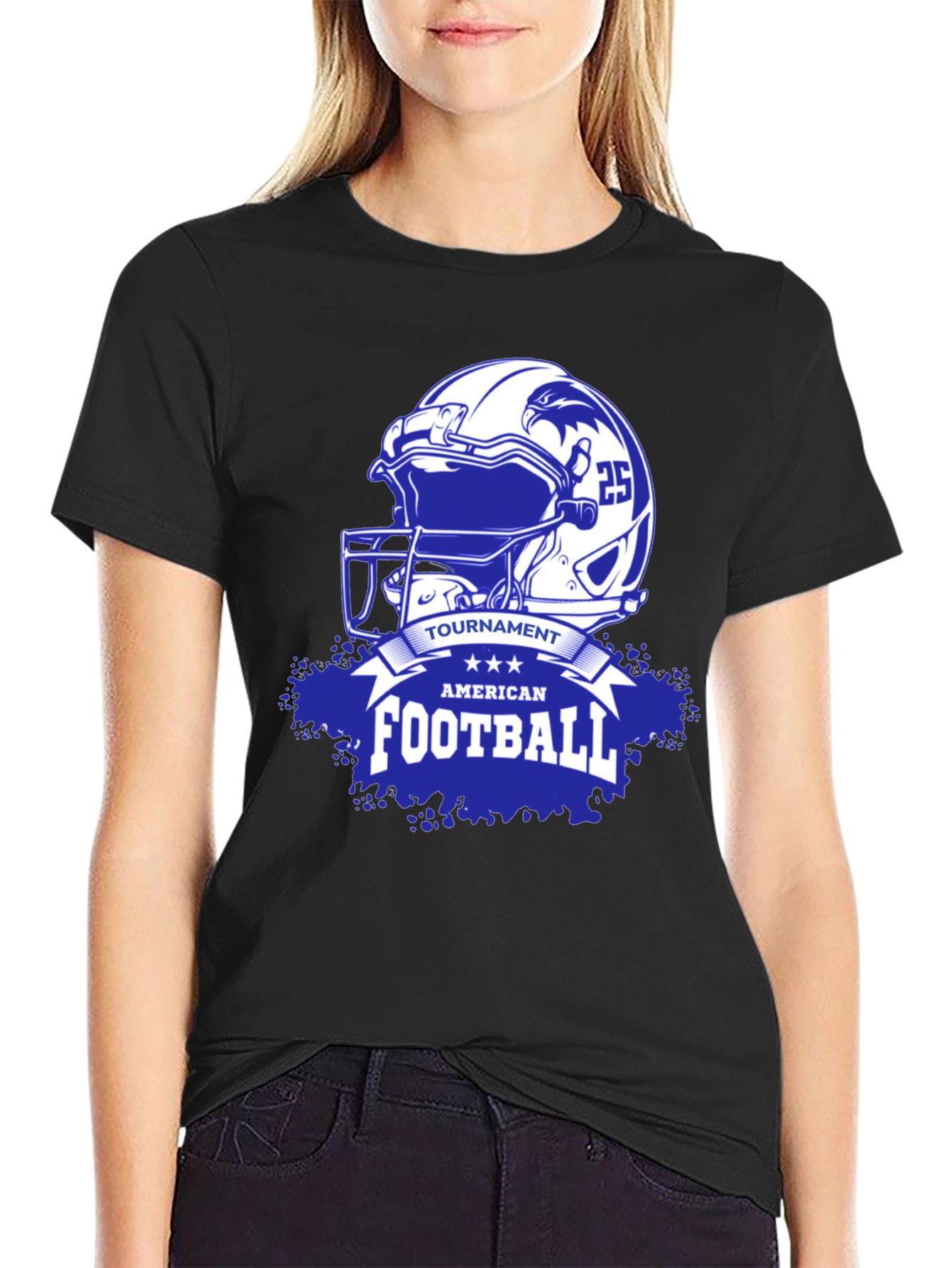 American Football Tournament Black T-Shirt