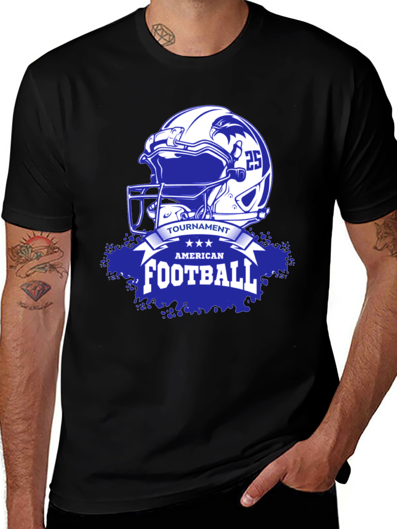 American Football Tournament Black T-Shirt