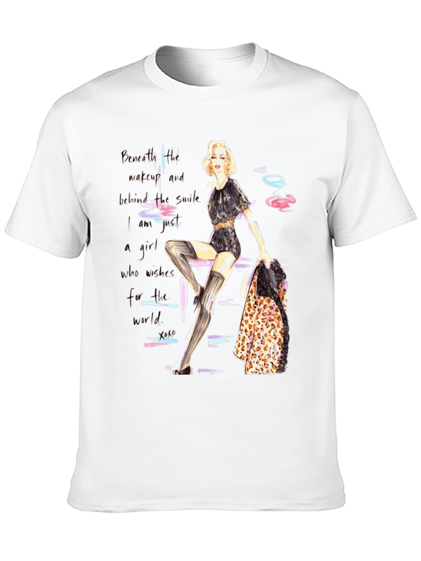 Fashion Girl Graphic Print Tee - Unisex Black T-Shirt