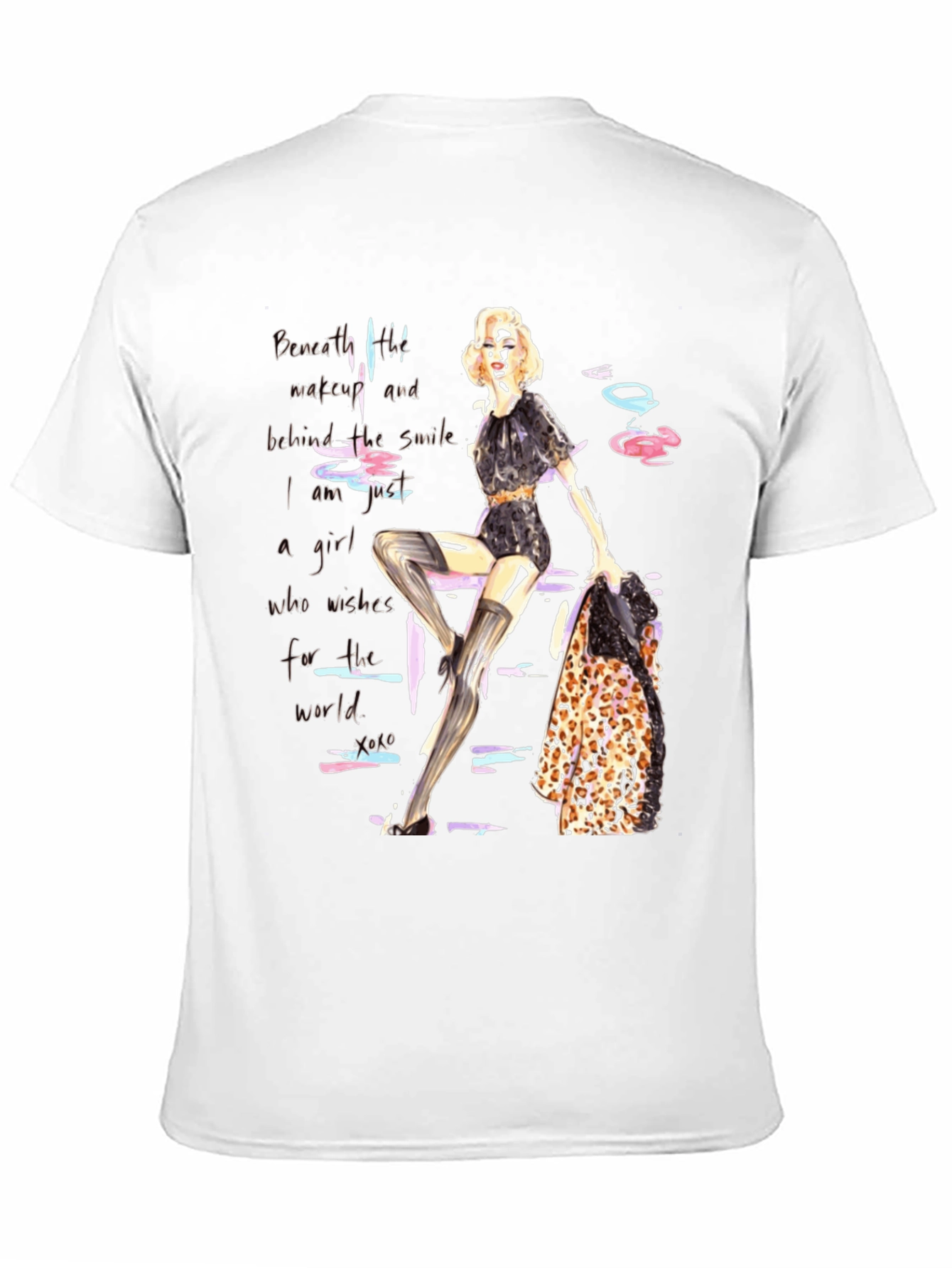 Fashion Girl Graphic Print Tee - Unisex Black T-Shirt