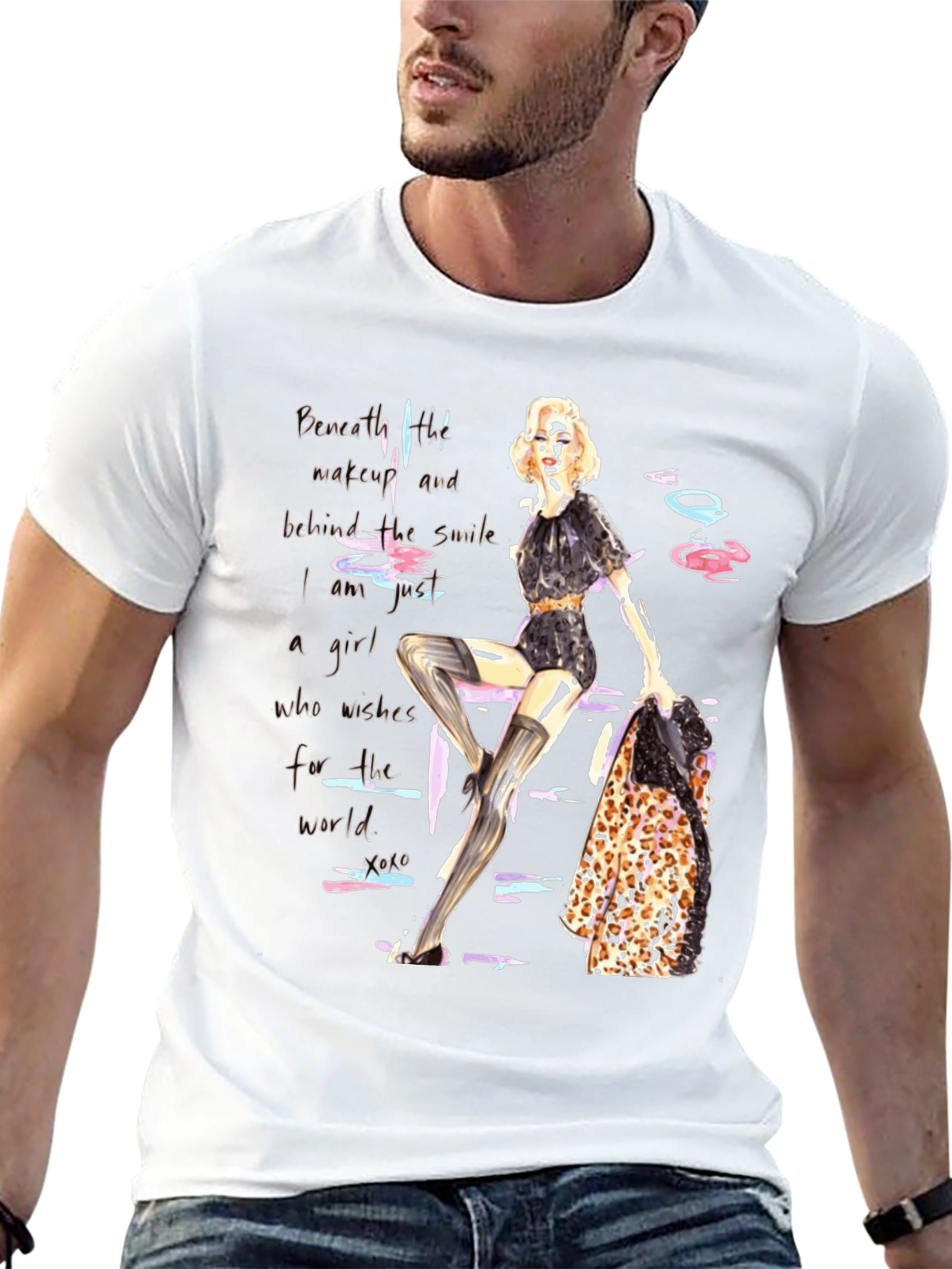 Fashion Girl Graphic Print Tee - Unisex Black T-Shirt