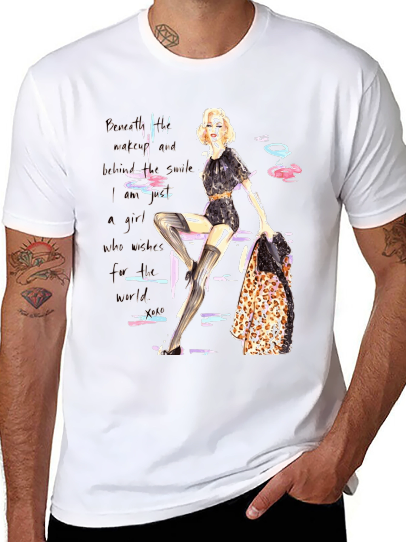 Fashion Girl Graphic Print Tee - Unisex Black T-Shirt