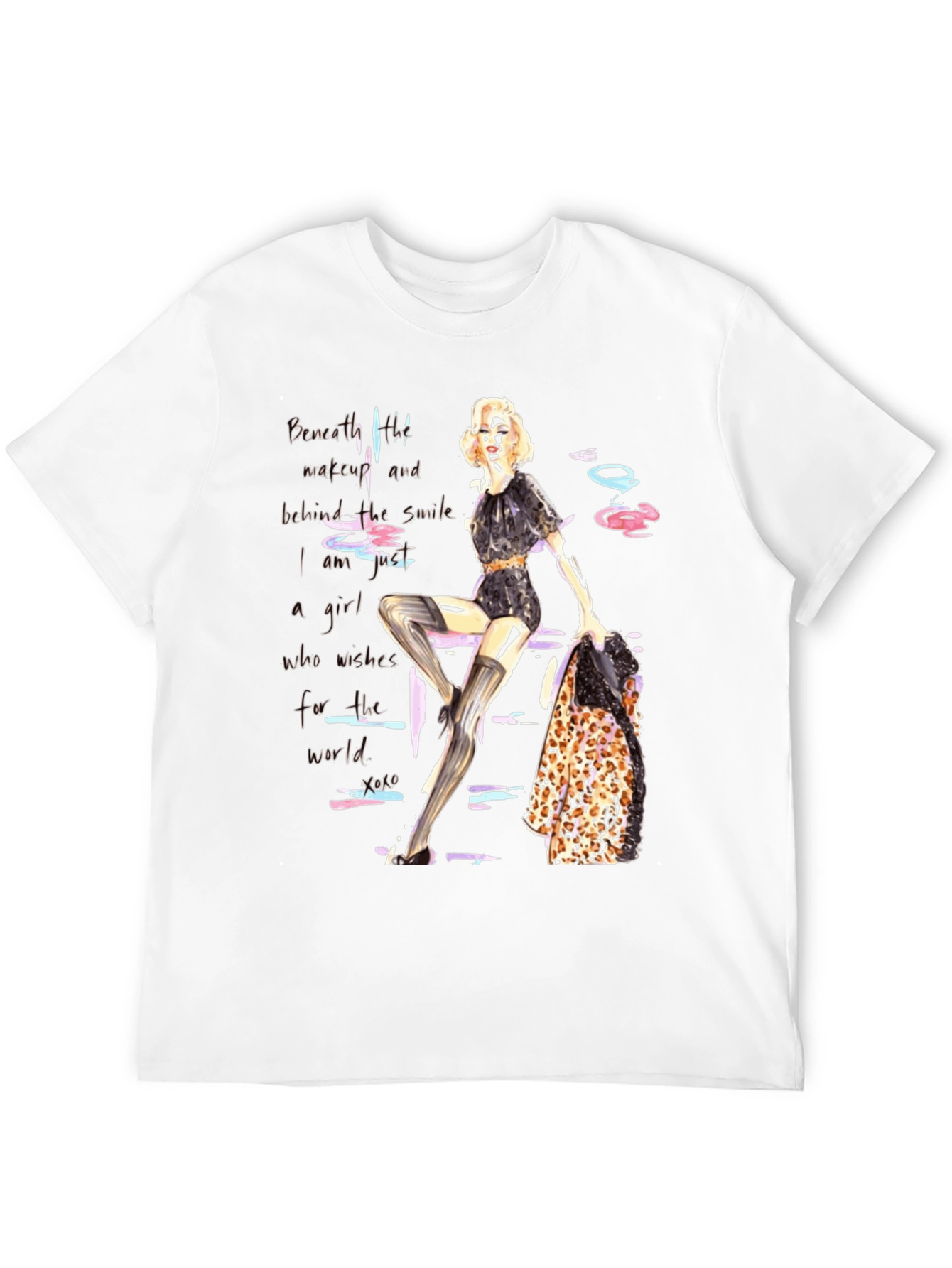Fashion Girl Graphic Print Tee - Unisex Black T-Shirt