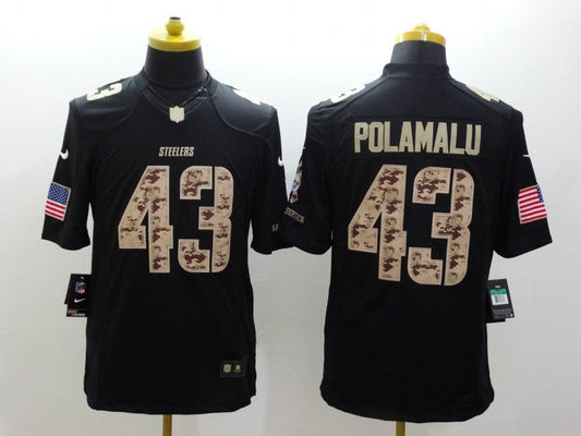 Men's Pittsburgh Steelers Troy Polamalu #43 Black Authentic Game Jerseys