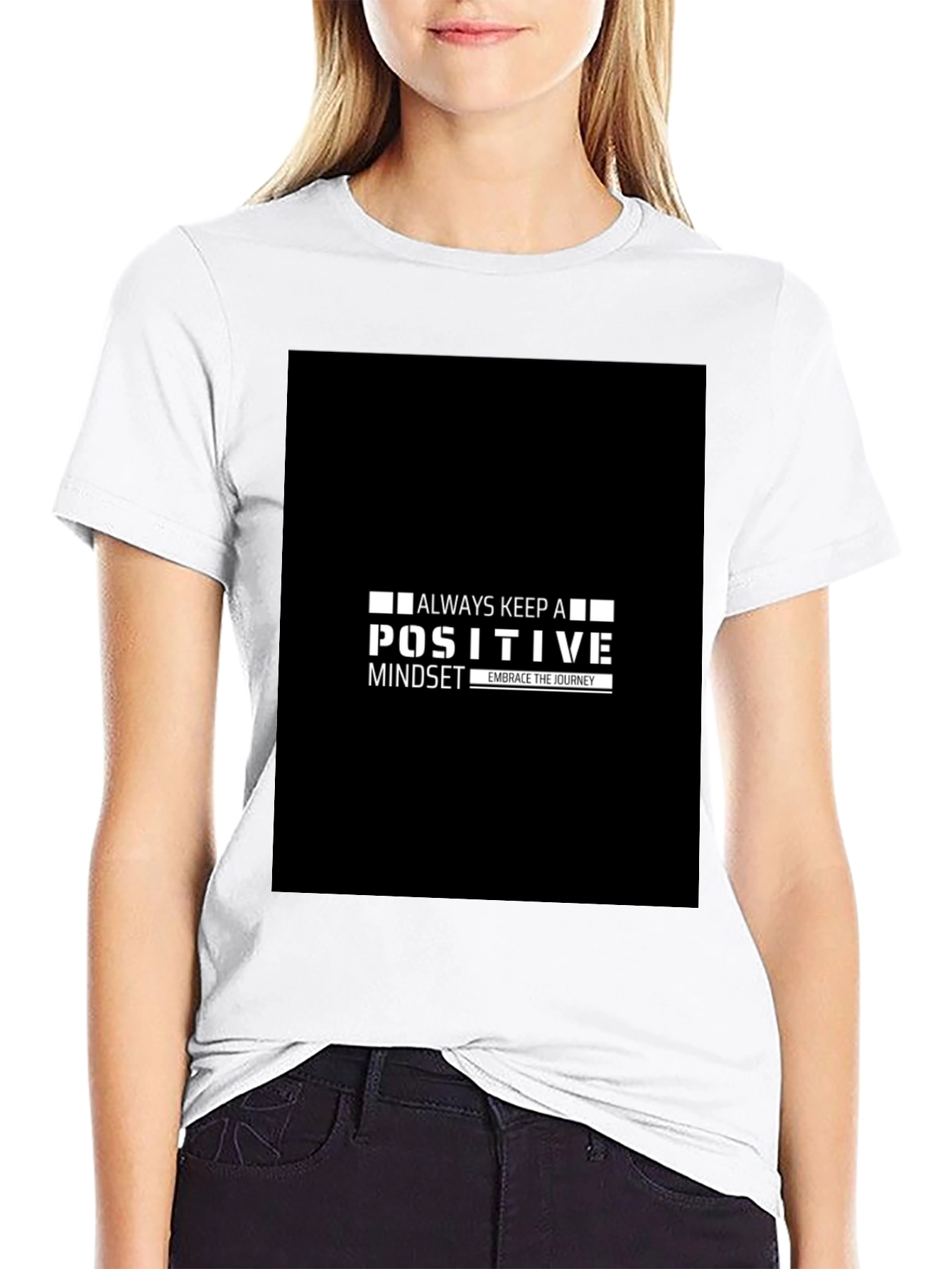 Positive Mindset Black Tee - Embrace the Journey