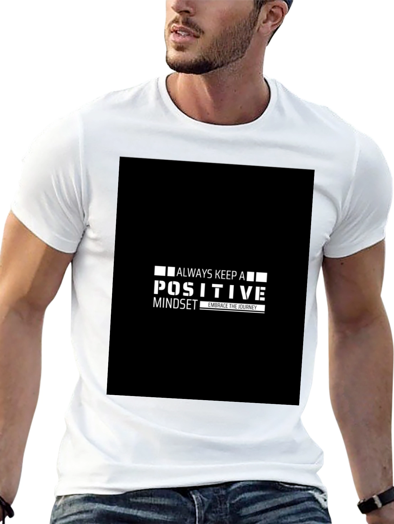 Positive Mindset Black Tee - Embrace the Journey