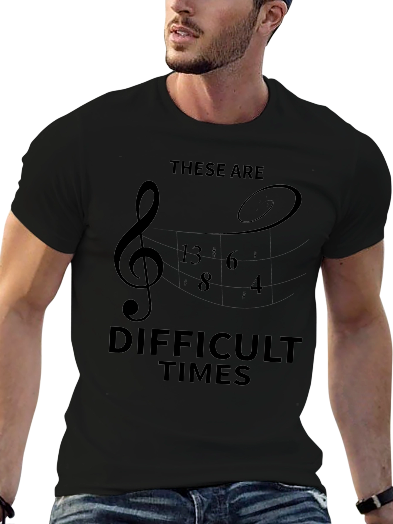 Difficult Times Music T-Shirt - Black
