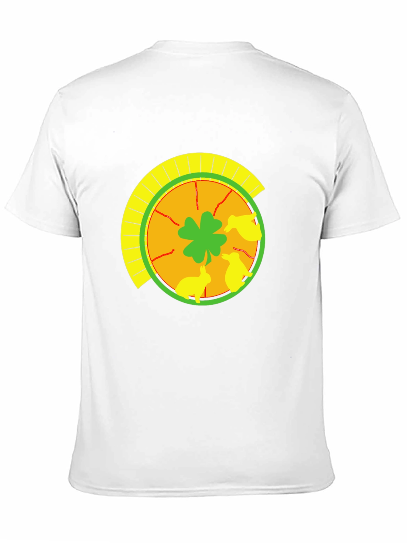 Lucky Shamrock & Rabbit Print Black T-Shirt