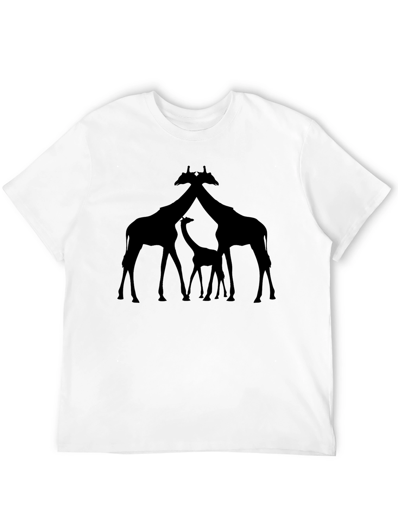 Giraffe Family Silhouette Tee - Black Graphic T-Shirt