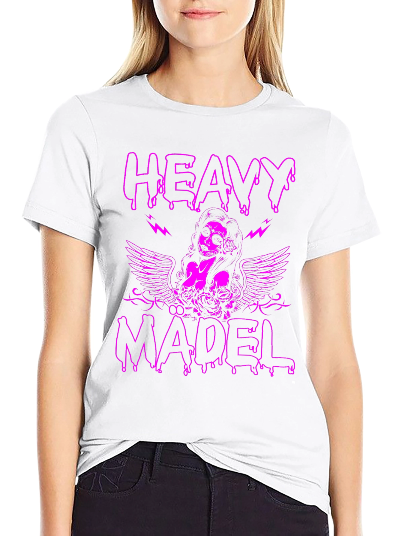 Heavy Madel Graphic Print T-Shirt - Black