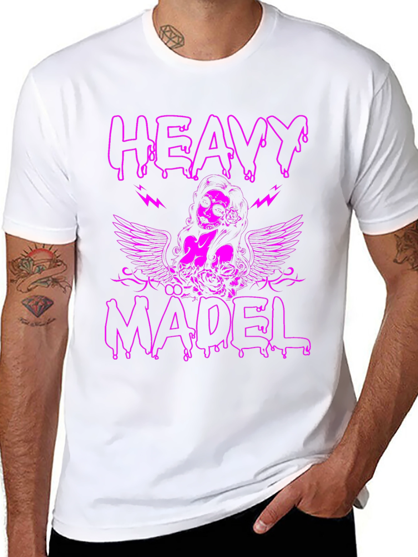 Heavy Madel Graphic Print T-Shirt - Black