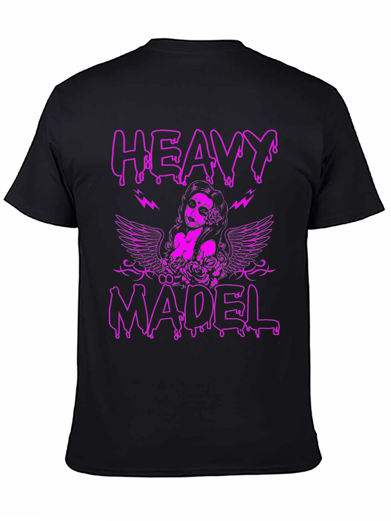 Heavy Madel Graphic Print T-Shirt - Black
