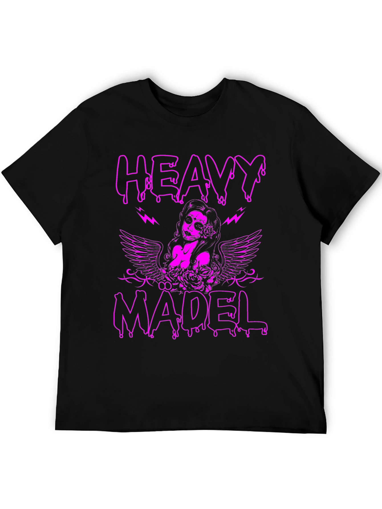 Heavy Madel Graphic Print T-Shirt - Black