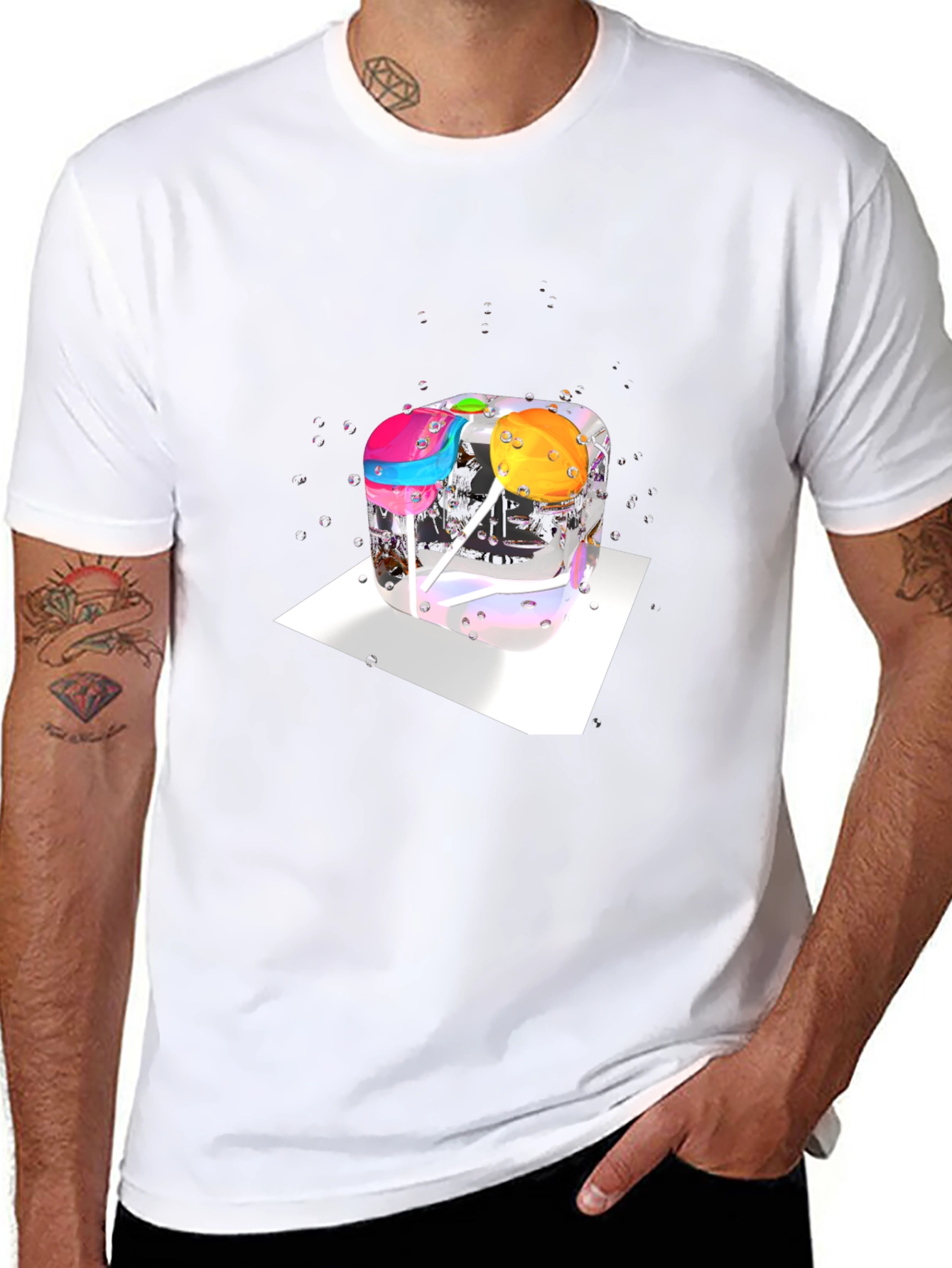 Lollipop Ice Cube T-Shirt - Quirky Graphic Tee
