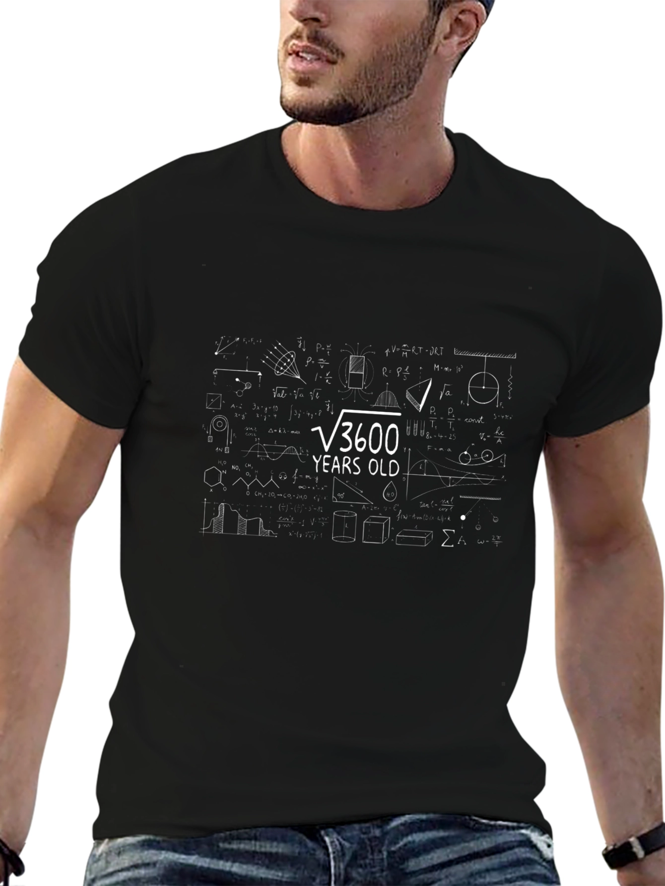 Funny Math Birthday T-Shirt: √3600 Years Old