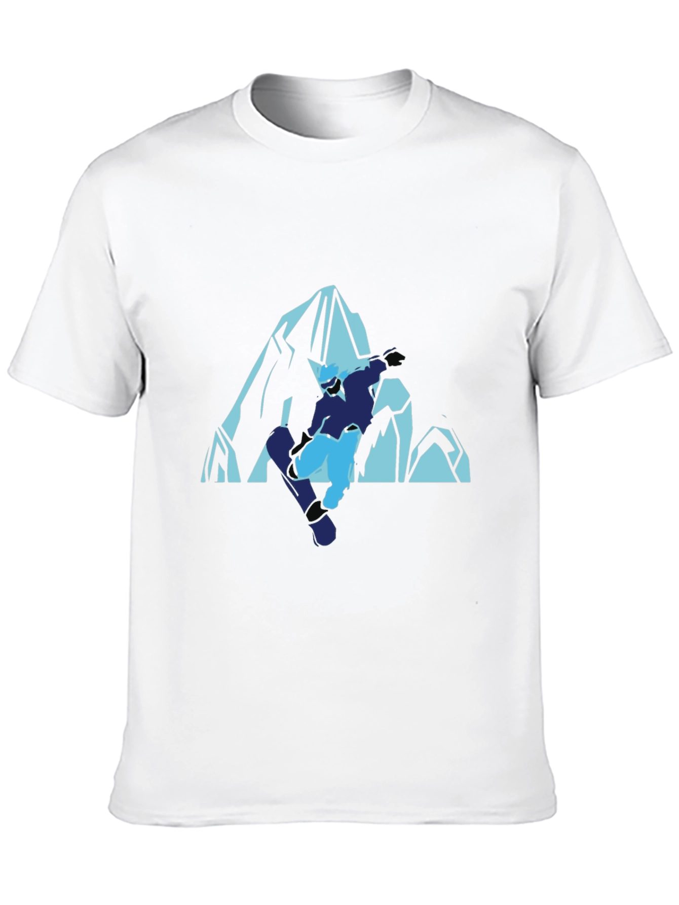 Cool Mountain Snowboarder Graphic T-Shirt