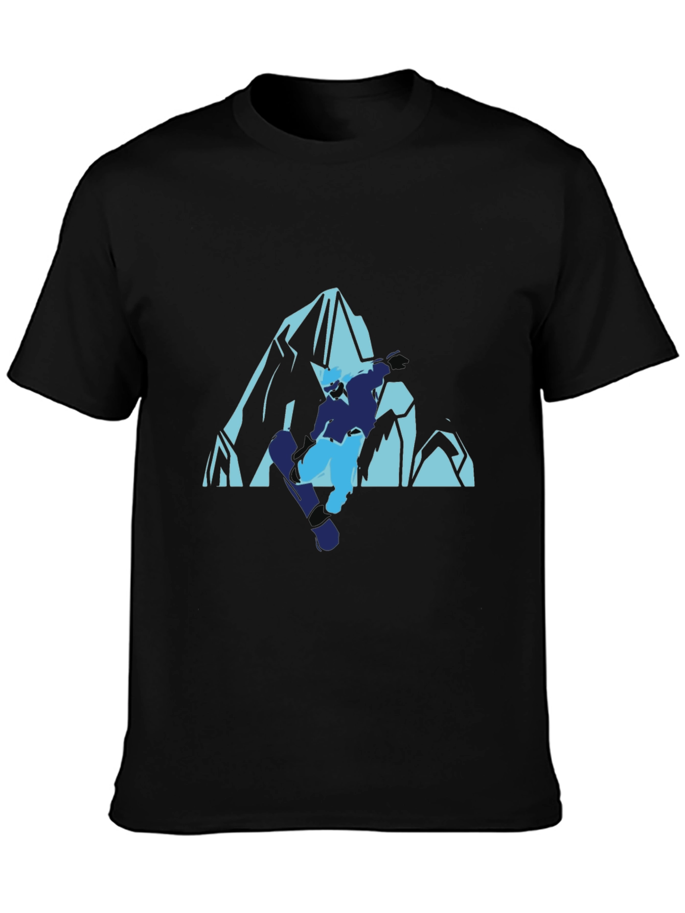 Cool Mountain Snowboarder Graphic T-Shirt