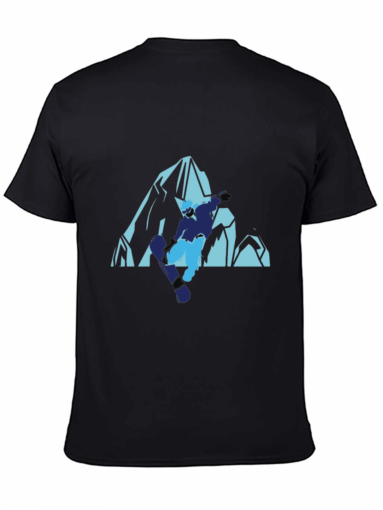 Cool Mountain Snowboarder Graphic T-Shirt