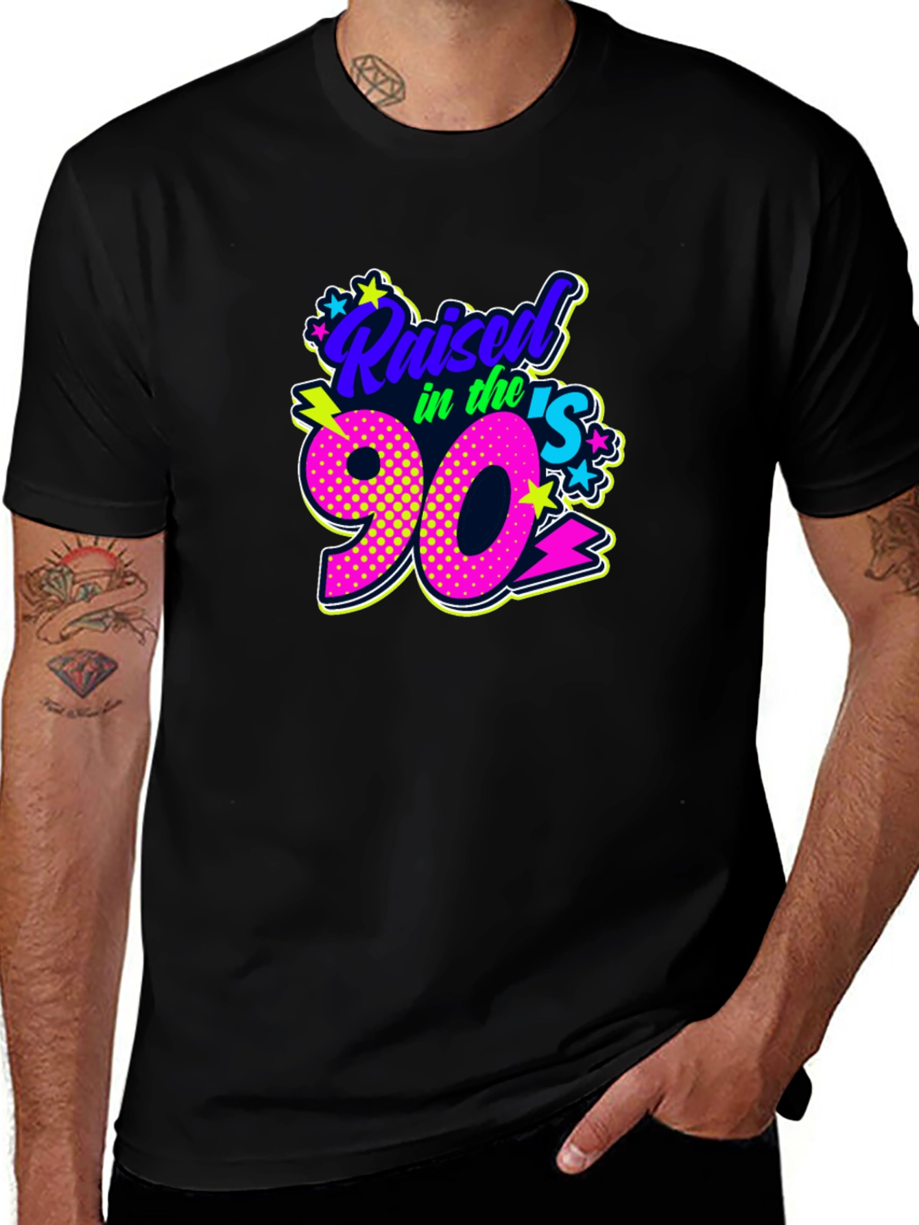 Raised in the 90s Black T-Shirt