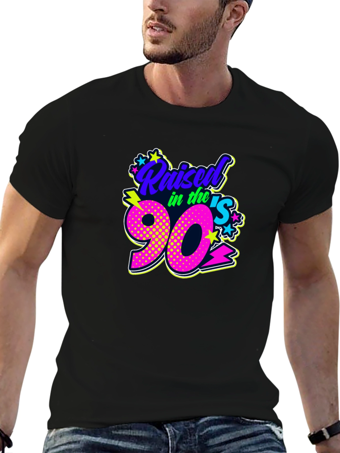 Raised in the 90s Black T-Shirt