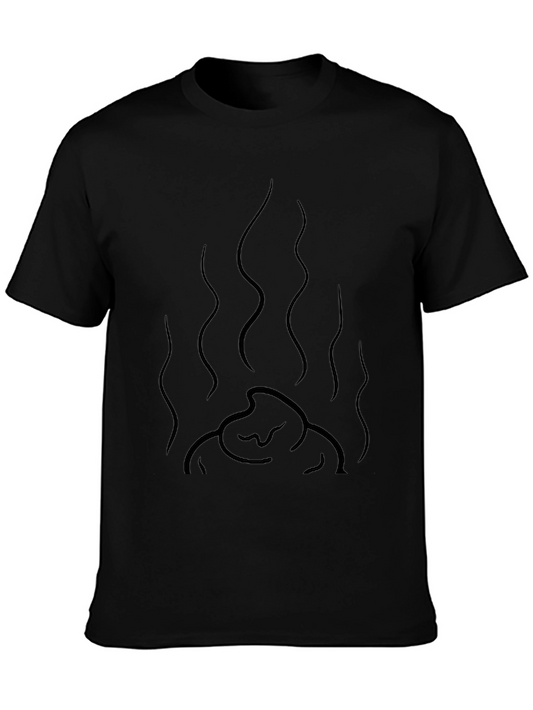 Mens Black Graphic Tee - Funny Smelly Poop Design