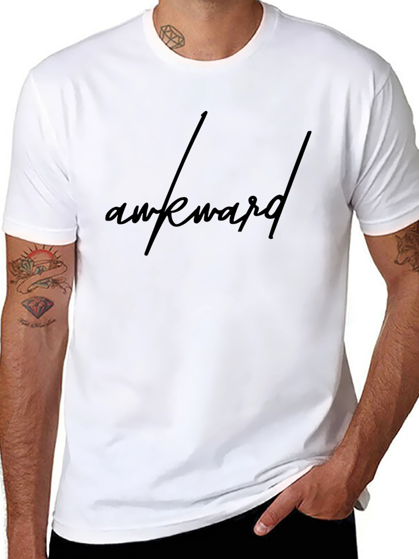 Awkward Script Black T-Shirt