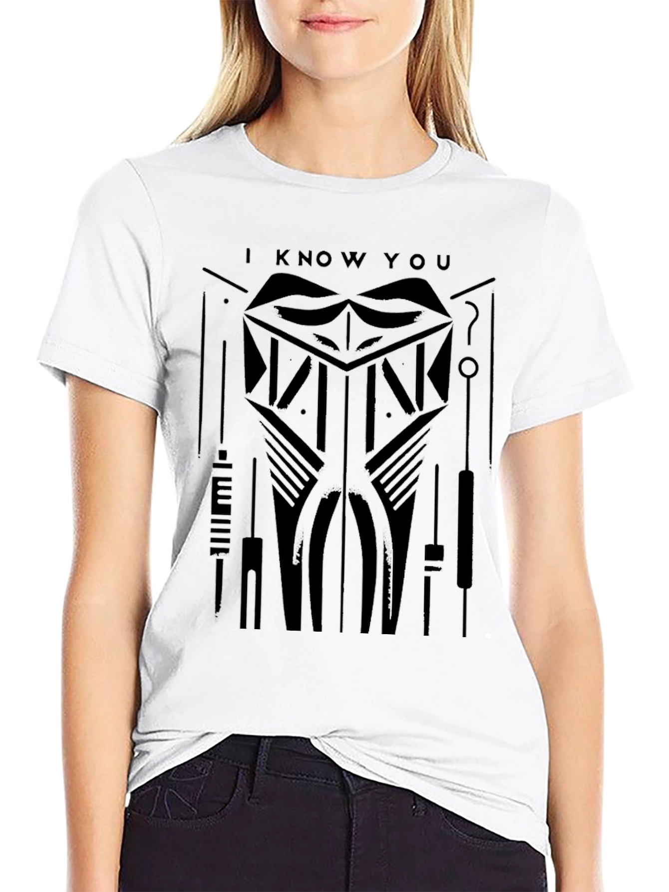 I Know You Black Graphic Tee