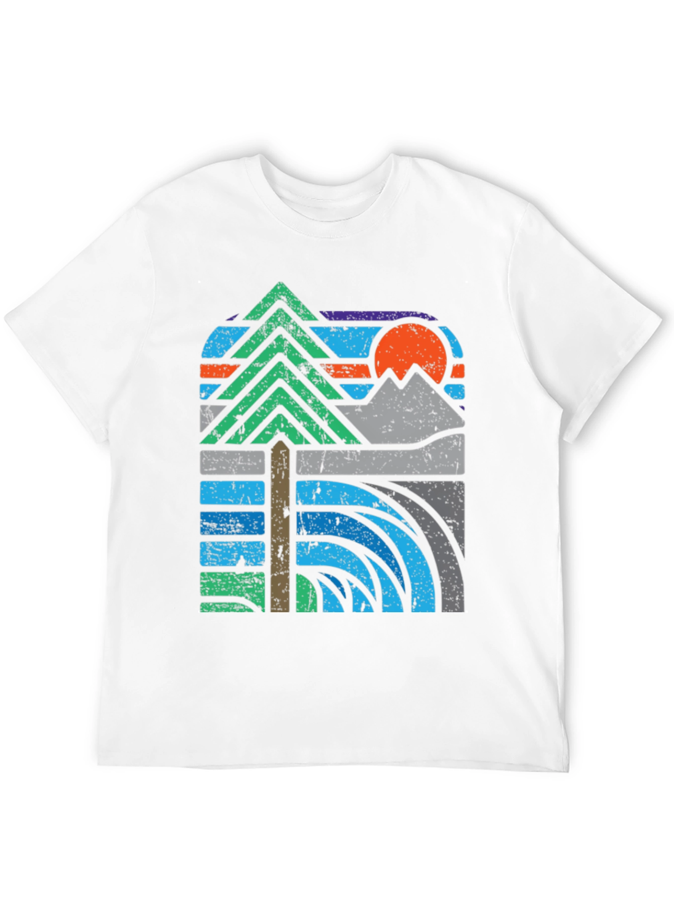 Nature Graphic Tee - Mountain Sunset Design