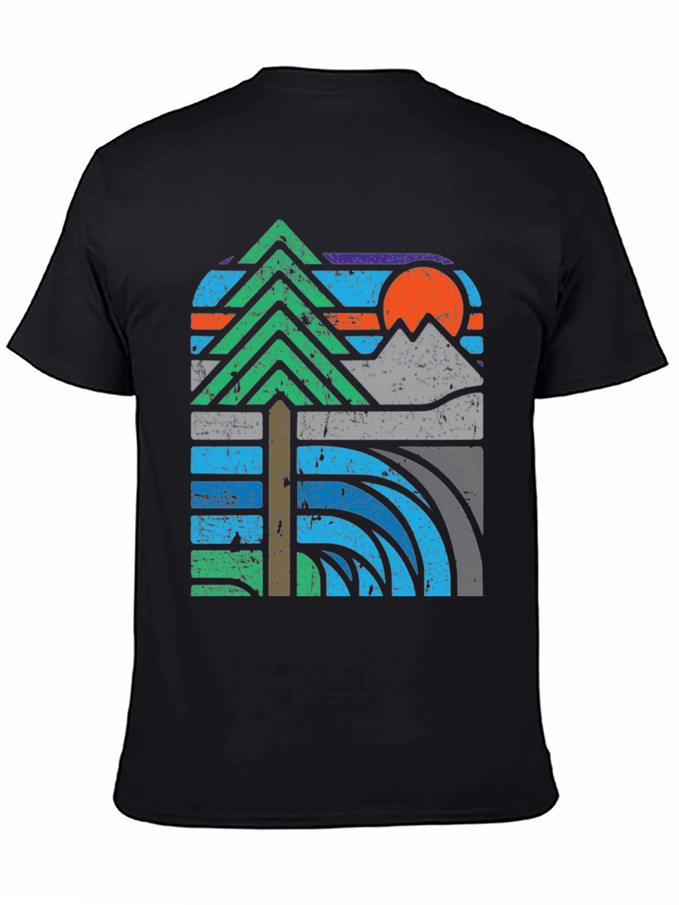 Nature Graphic Tee - Mountain Sunset Design