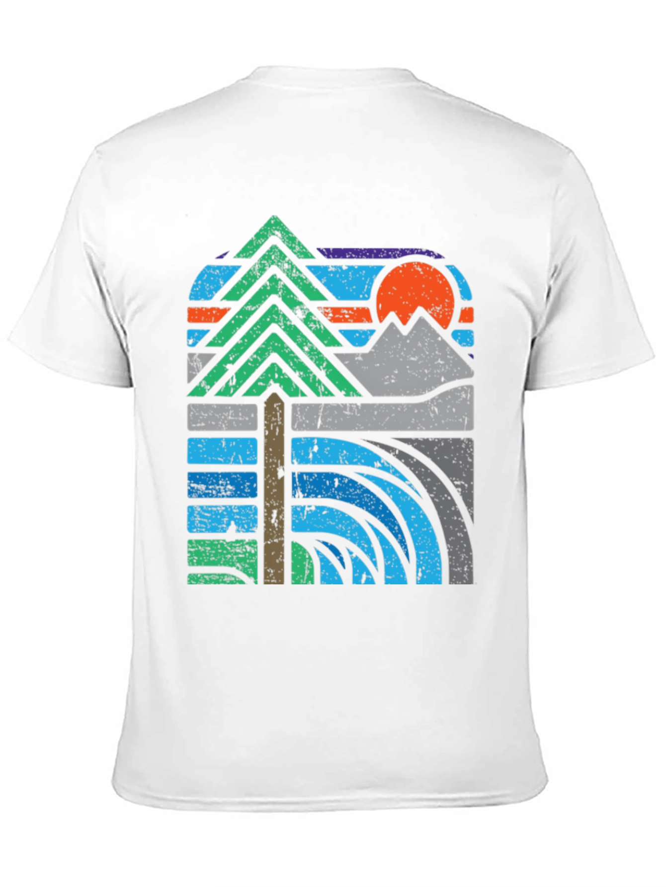 Nature Graphic Tee - Mountain Sunset Design