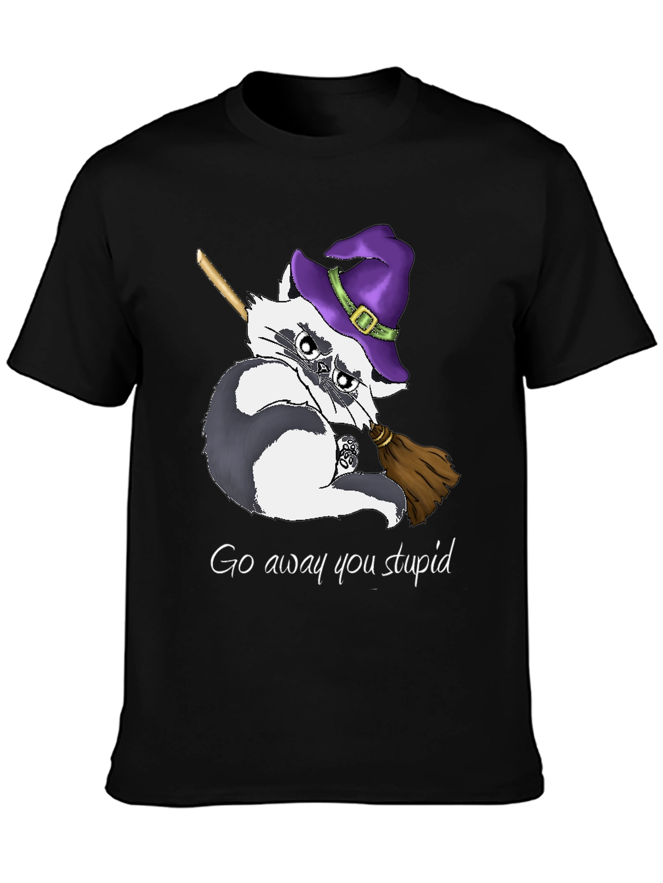 Witch Raccoon T-Shirt - Go Away You Stupid