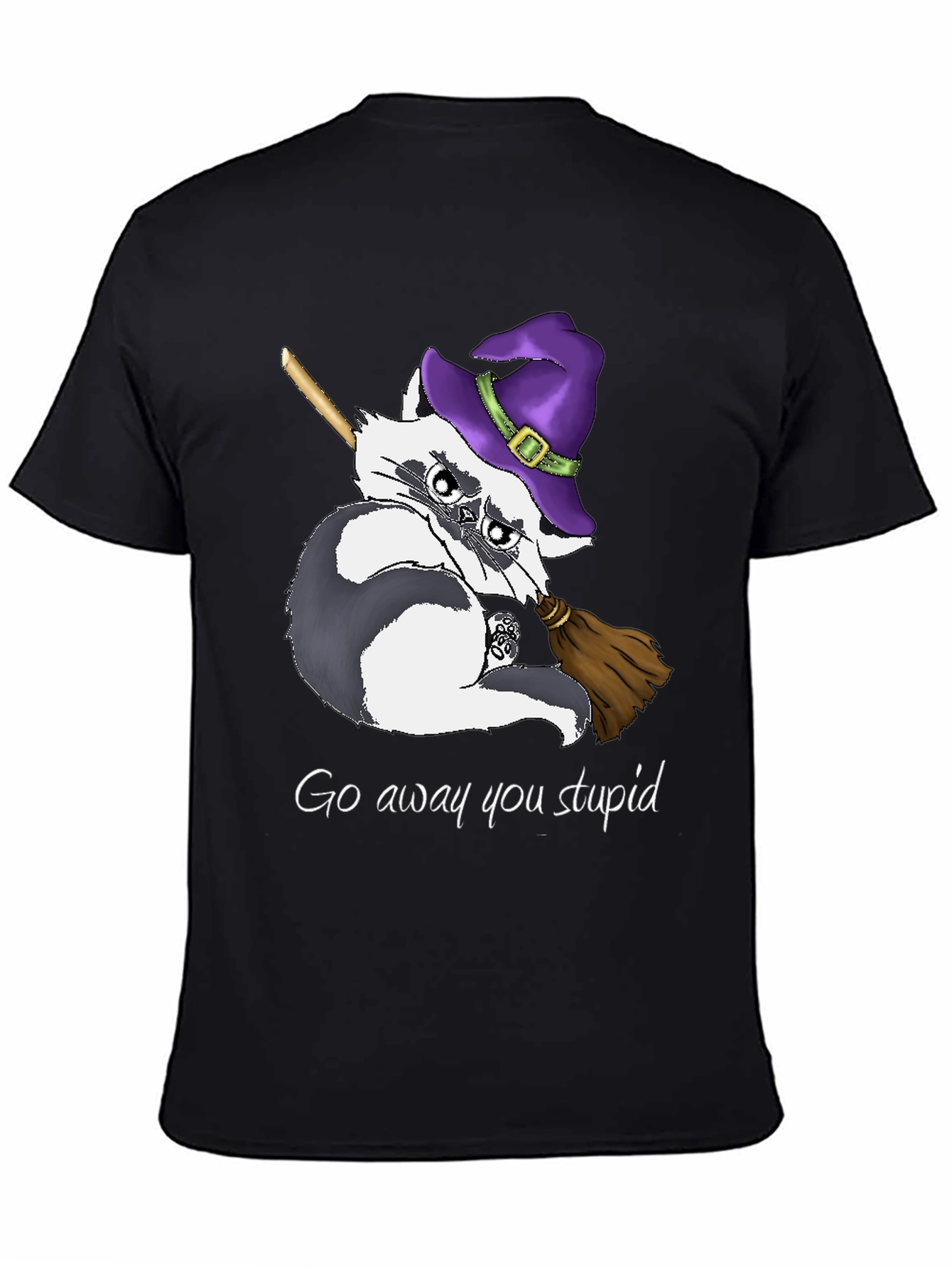 Witch Raccoon T-Shirt - Go Away You Stupid