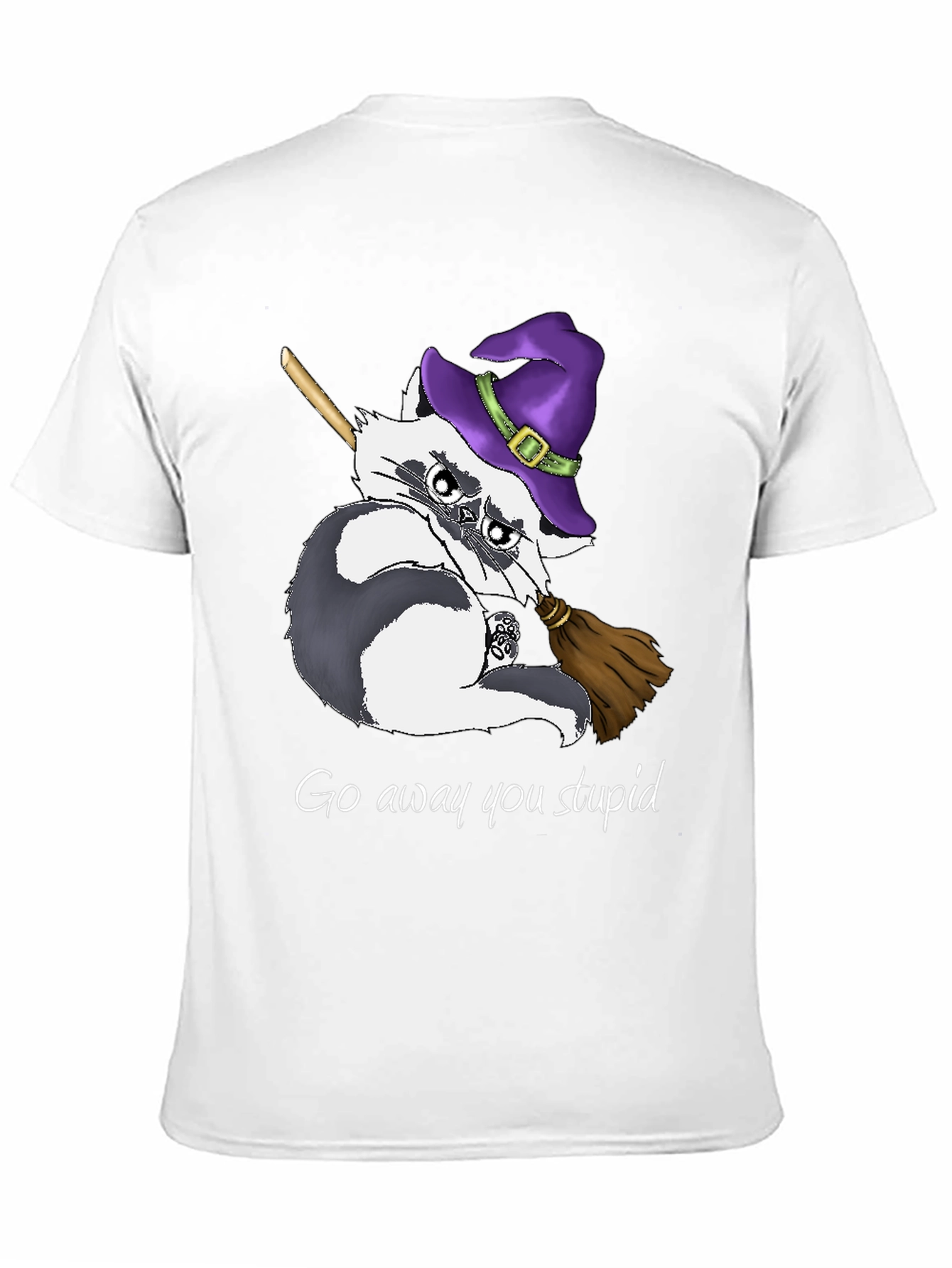 Witch Raccoon T-Shirt - Go Away You Stupid