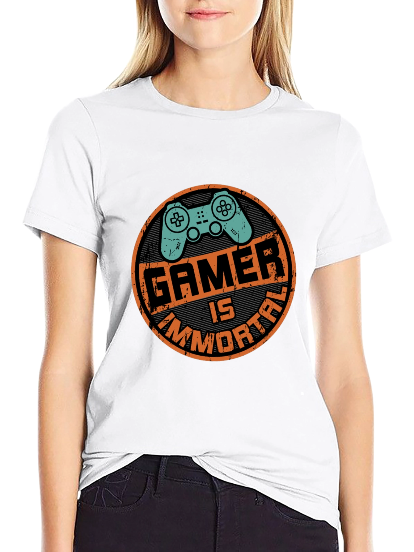 Gamer Is Immortal Black Graphic Tee