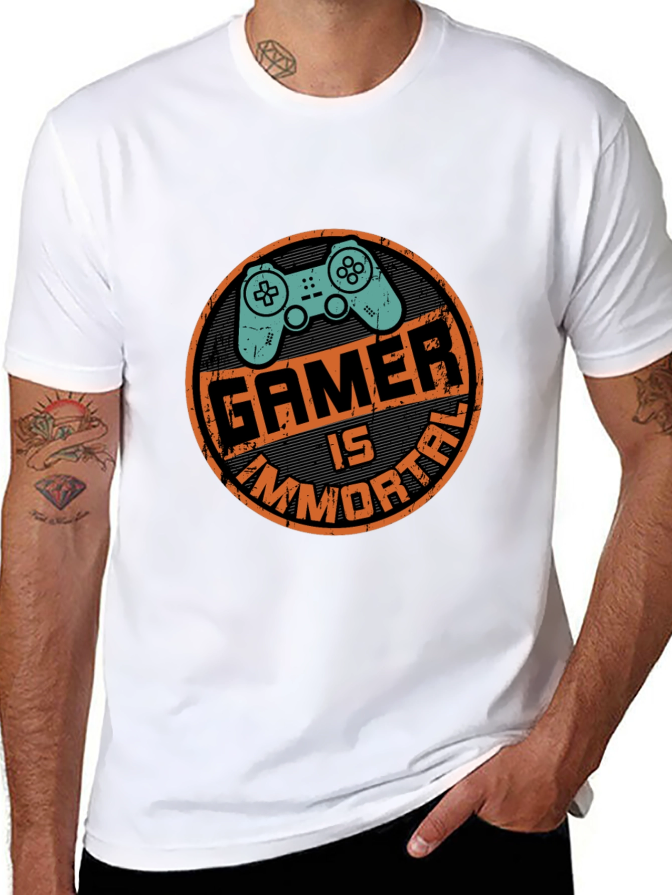 Gamer Is Immortal Black Graphic Tee