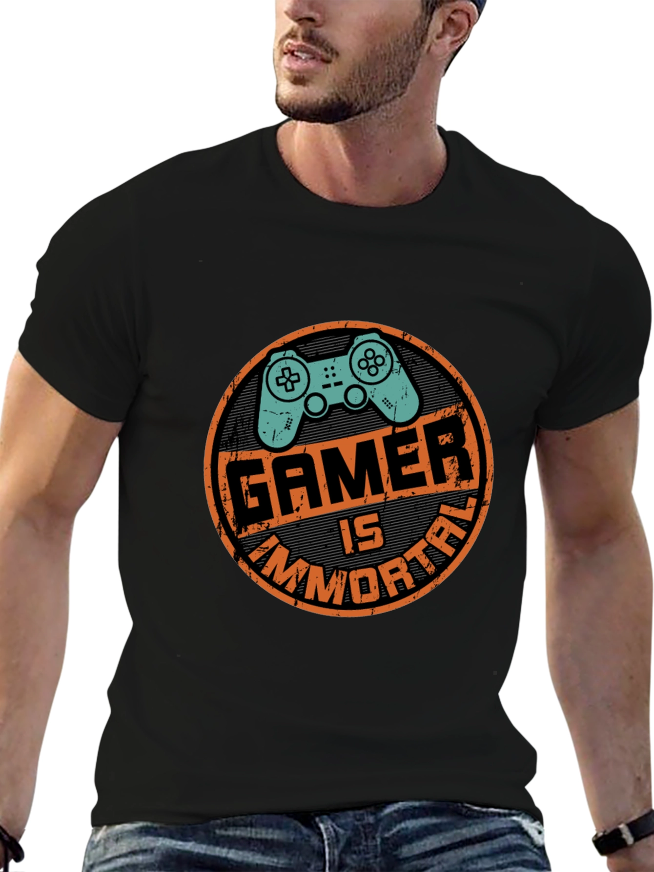 Gamer Is Immortal Black Graphic Tee