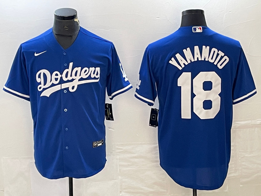 Men's Los Angeles Dodgers Yoshinobu Yamamoto #18 Royal Replica Player Jerseys