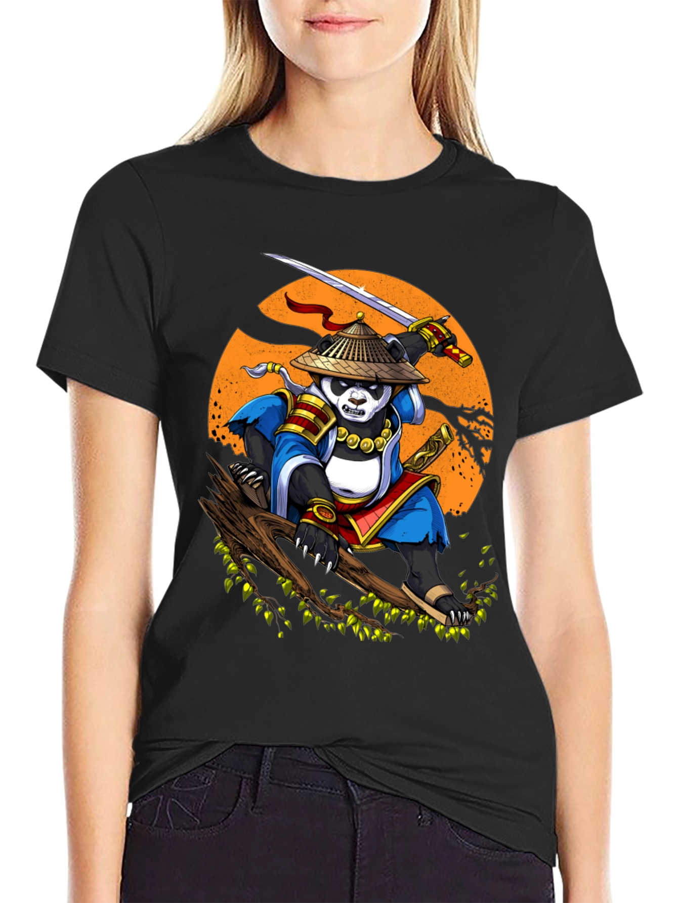 Panda Samurai T-Shirt - Martial Arts Panda Design