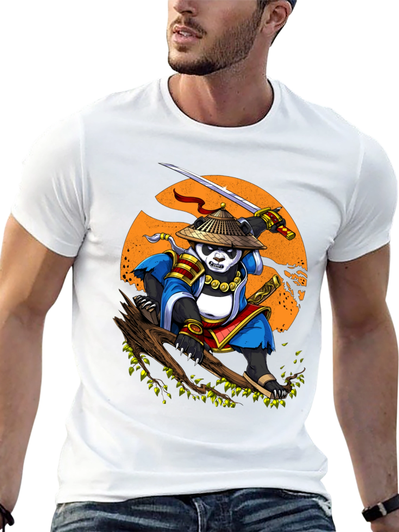 Panda Samurai T-Shirt - Martial Arts Panda Design