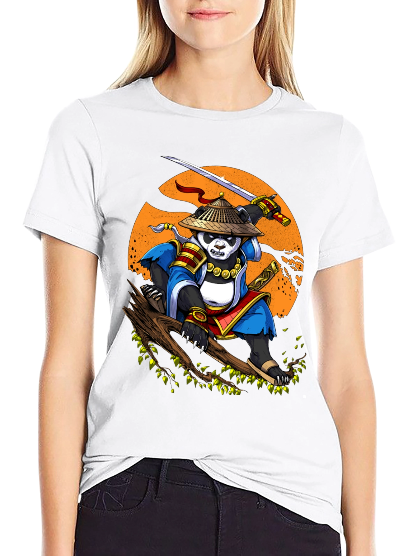 Panda Samurai T-Shirt - Martial Arts Panda Design