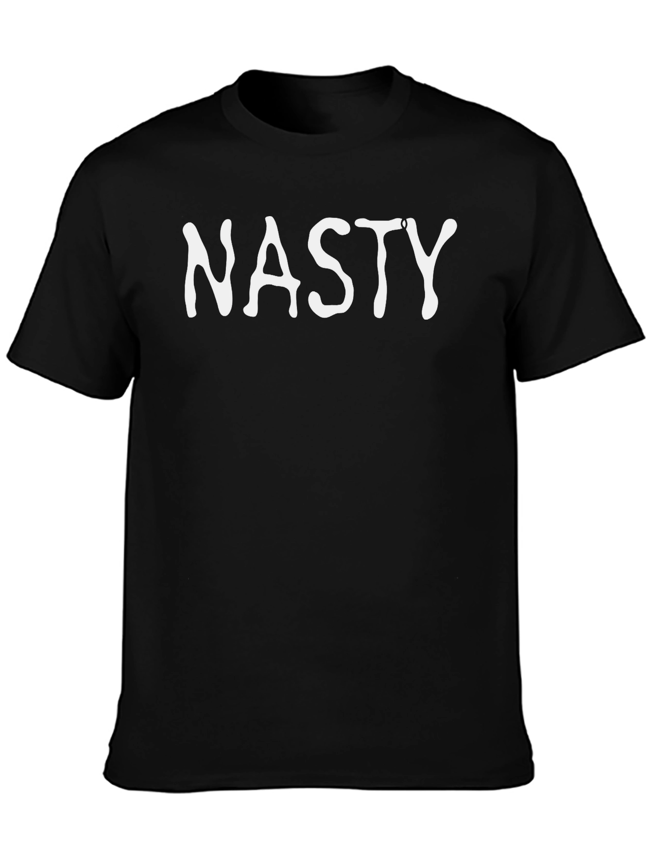 Nasty Tee - Black Cotton Graphic Print T-Shirt