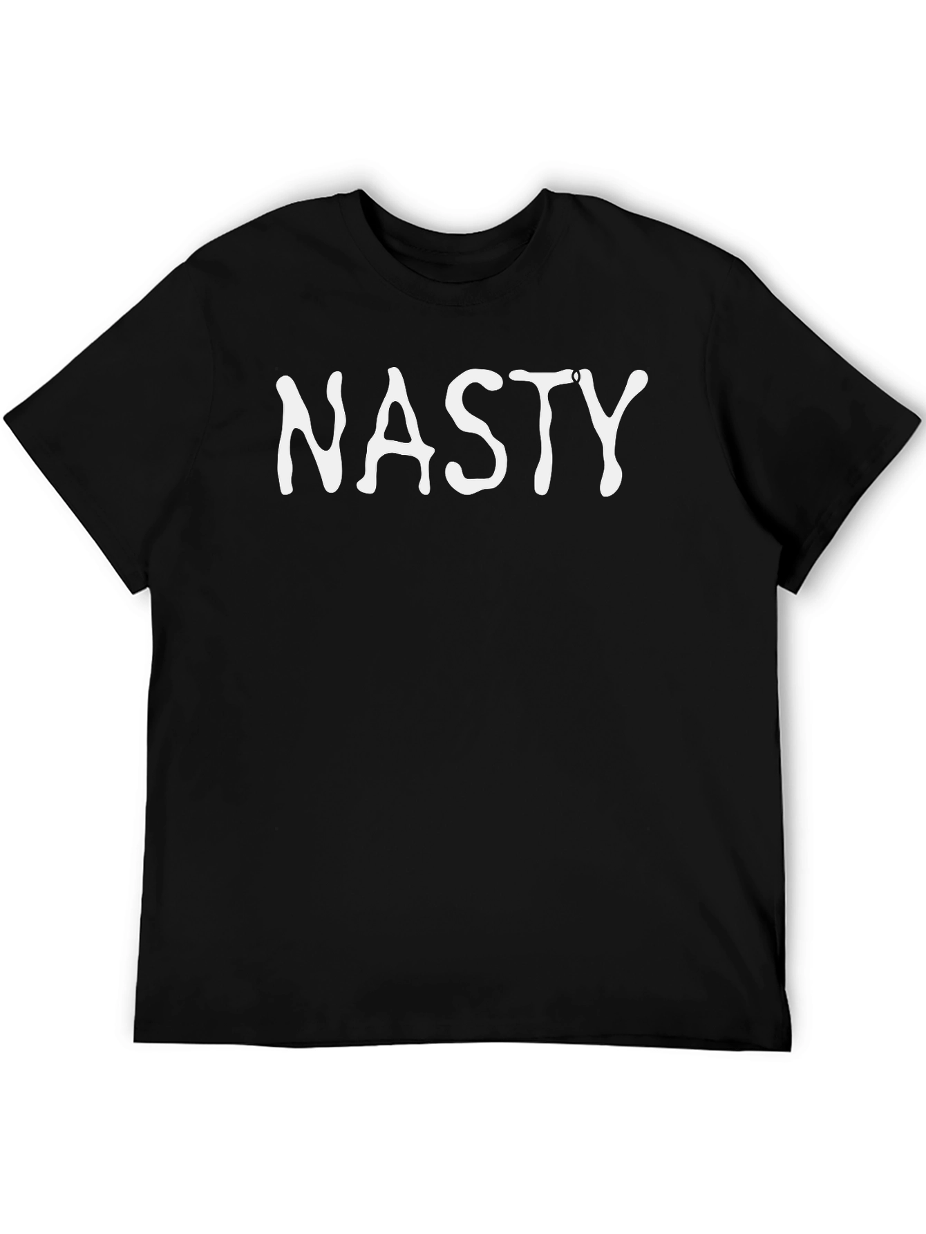 Nasty Tee - Black Cotton Graphic Print T-Shirt