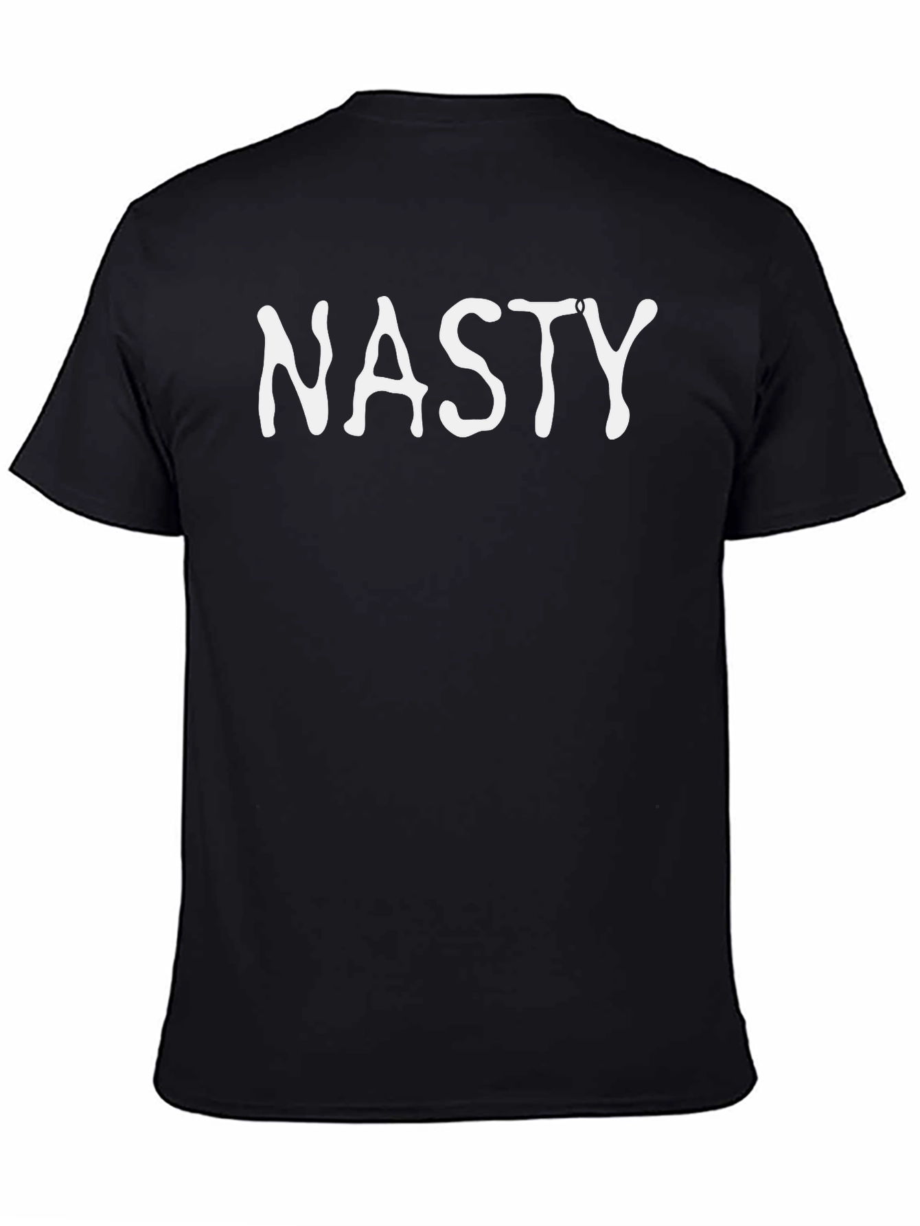 Nasty Tee - Black Cotton Graphic Print T-Shirt