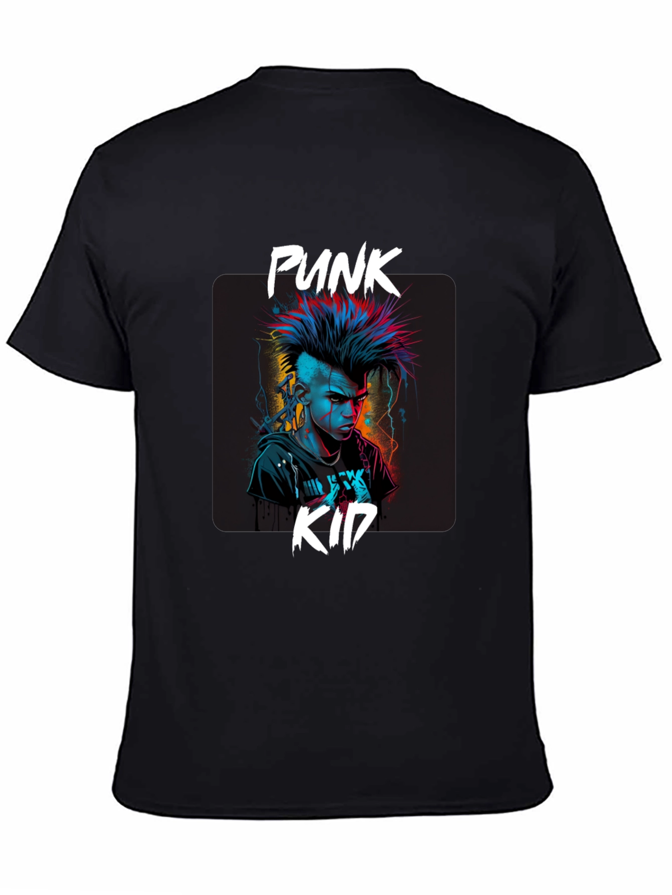 Punk Kid Graphic Tee - Edgy Black T-Shirt
