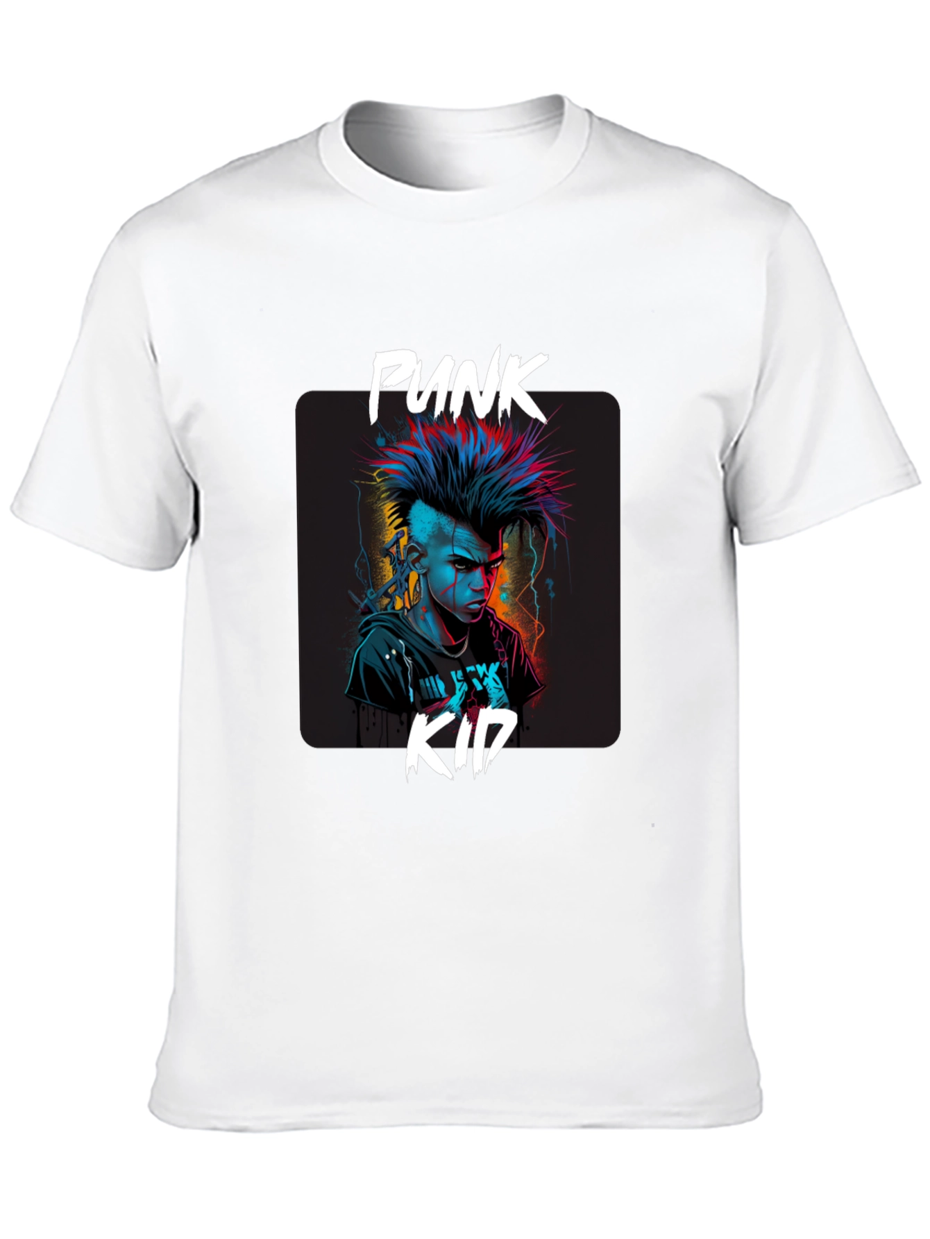 Punk Kid Graphic Tee - Edgy Black T-Shirt