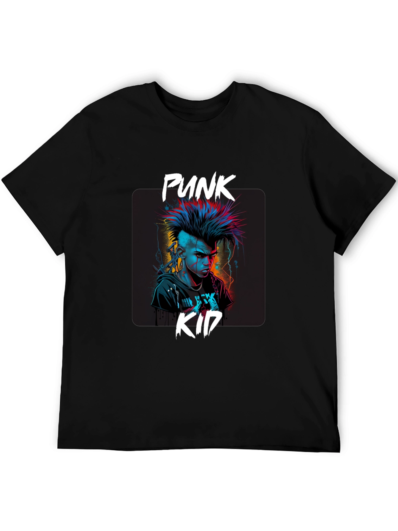 Punk Kid Graphic Tee - Edgy Black T-Shirt